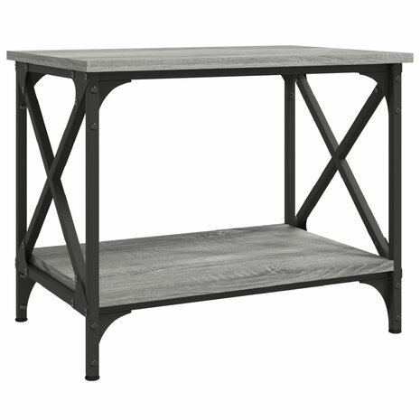 Bijzettafel 55x38x45 cm bewerkt hout grijs sonoma eikenkleurig 2