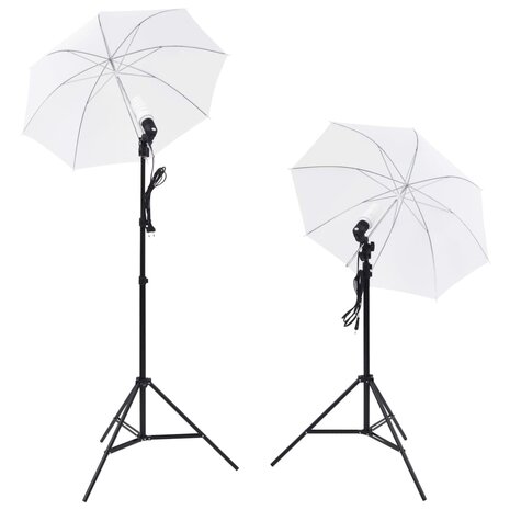 Fotostudioset met lampen, paraplu&apos;s, achtergrond en reflector 2