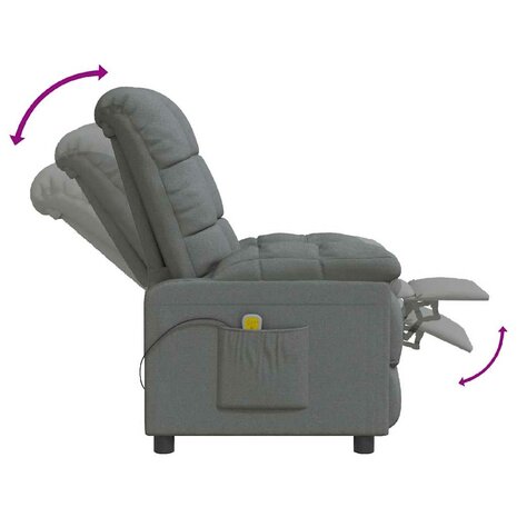 Massagestoel stof donkergrijs 7