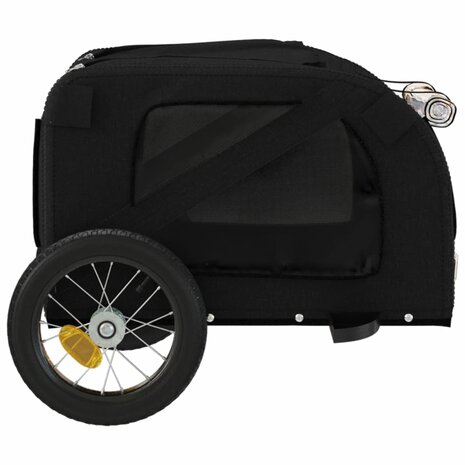 Hondenfietstrailer oxford stof en ijzer zwart 7