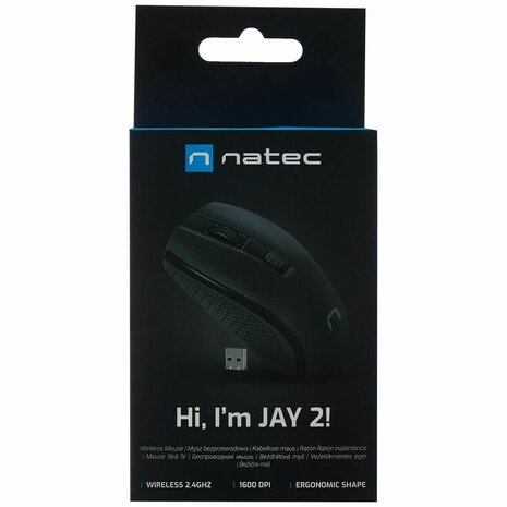 Wireless muis Natec Jay 2 Zwart 1600 dpi Wireless 3