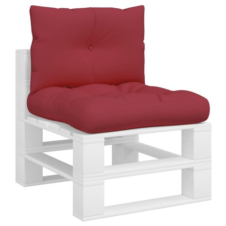Palletkussens 2 st stof wijnrood 3