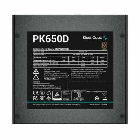 Voedingsbron DEEPCOOL R-PK650D-FA0B-JGEU ATX 650 W 80 Plus Bronze RoHS WEEE 2
