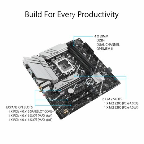 Moederbord Asus PRIME B760M-A WIFI D4 LGA 1700 Intel B760 4