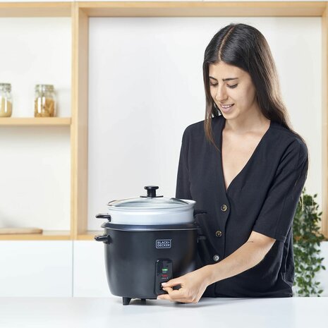 Rijstkoker Black & Decker ES9680120B Zwart Roestvrij staal 700 W 29 x 29 x 29 cm 1,8 L 8