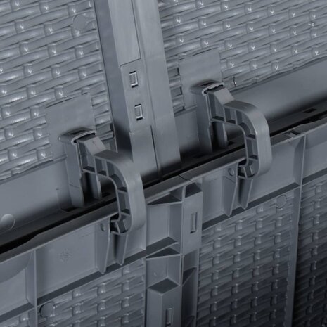 Tuinbox 270 L PP rattan grijs 6