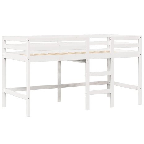 Halfhoogslaper met ladder en bedhuis grenenhout wit 80x200 cm 5
