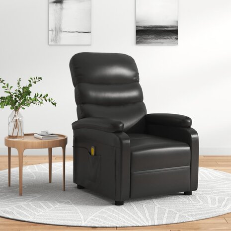 Massagestoel kunstleer zwart 1