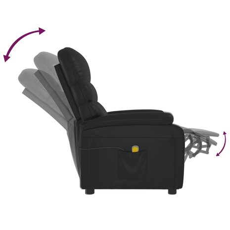Massagestoel kunstleer zwart 7