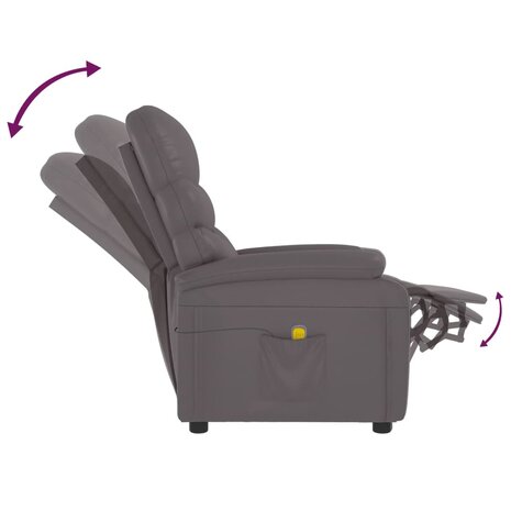 Massagestoel kunstleer grijs 7