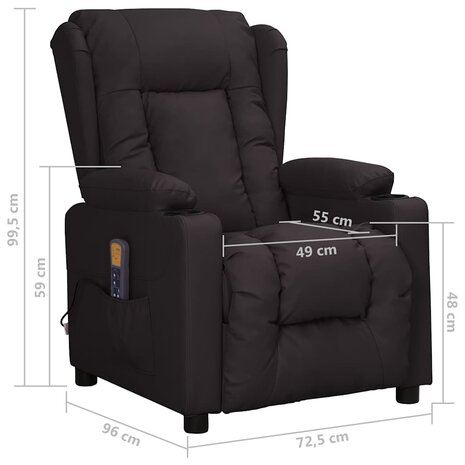 Massagestoel kunstleer zwart 9