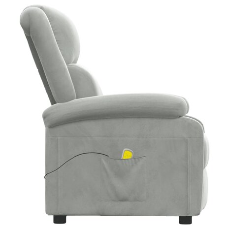 Massagestoel fluweel lichtgrijs 4