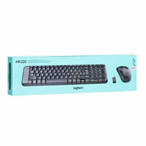 Toetsenbord en muis Logitech Wireless Combo MK220 Zwart QWERTY Qwerty US 8