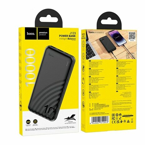 Powerbank Hoco J123 black Zwart 10000 mAh 5