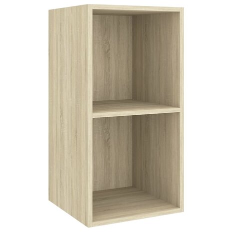 Tv-wandmeubel 37x37x72 cm bewerkt hout sonoma eikenkleurig 2