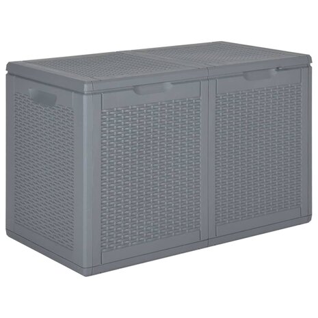 Tuinbox 180 L PP rattan grijs 1