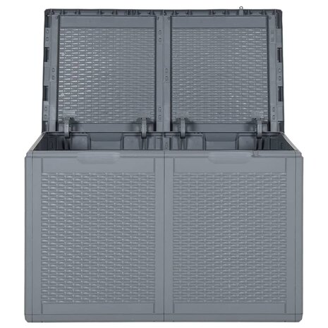 Tuinbox 180 L PP rattan grijs 5