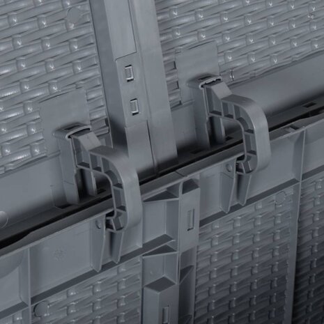 Tuinbox 180 L PP rattan grijs 6
