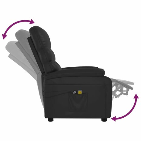 Massagestoel elektrisch kunstleer zwart 7