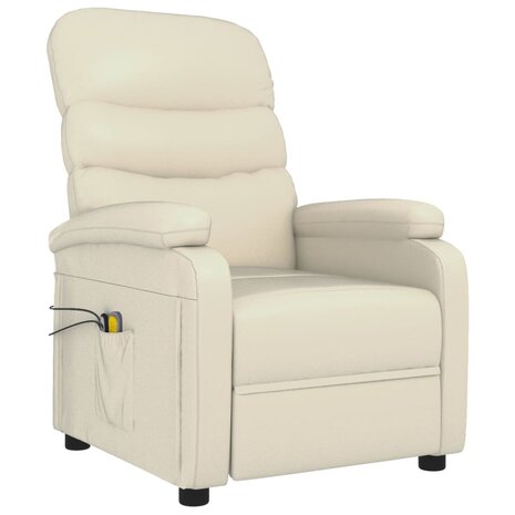 Massagestoel elektrisch kunstleer crèmekleurig 3