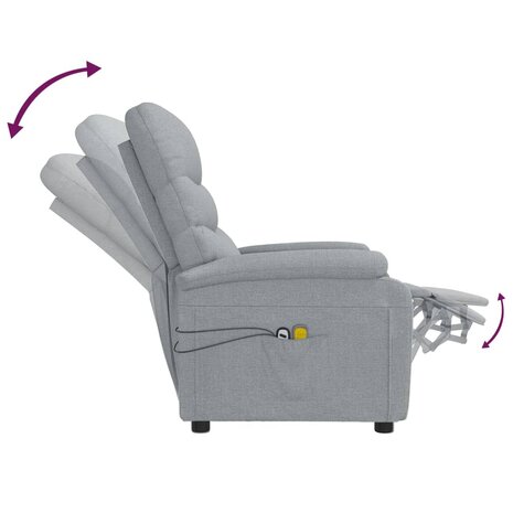 Massagestoel elektrisch stof lichtgrijs 8