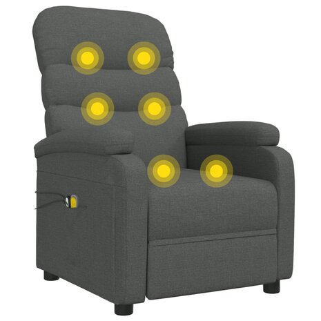 Massagestoel elektrisch stof donkergrijs 8