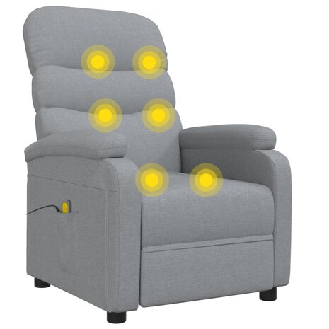 Massagestoel stof lichtgrijs 7