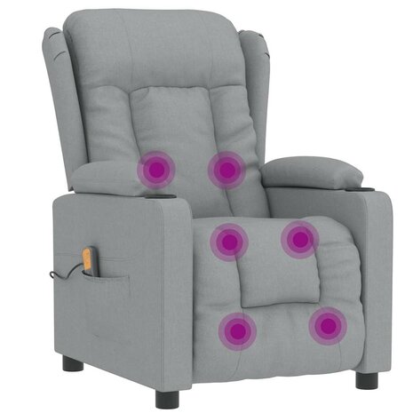 Massagestoel stof lichtgrijs 7