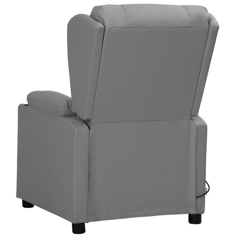 Massagestoel kunstleer grijs 3