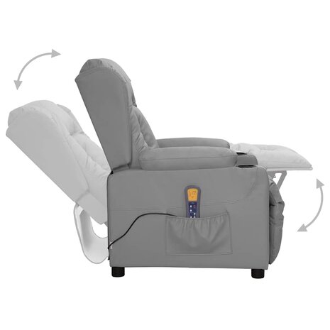 Massagestoel kunstleer grijs 4