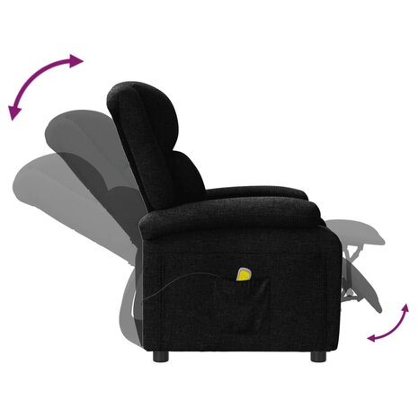 Massagestoel stof zwart 7