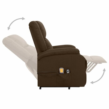 Sta-op-massagestoel stof donkerbruin 5