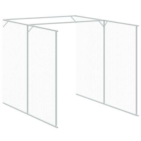 Hondenhok met ren 165x455x181 cm staal lichtgrijs 7