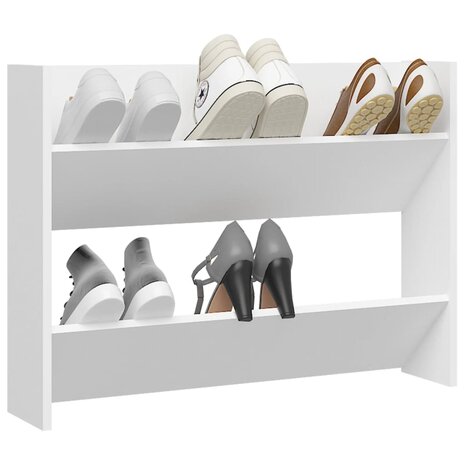 Wandschoenenkast 80x18x60 cm bewerkt hout wit 3