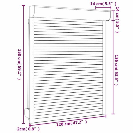 Rolluik 120x150 cm aluminium antracietkleurig 7