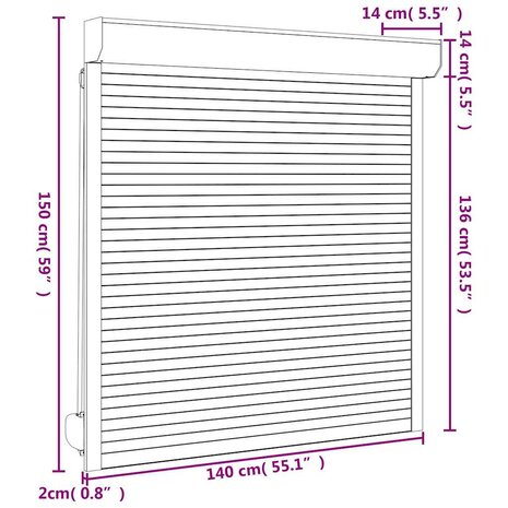 Rolluik 140x150 cm aluminium antracietkleurig 7