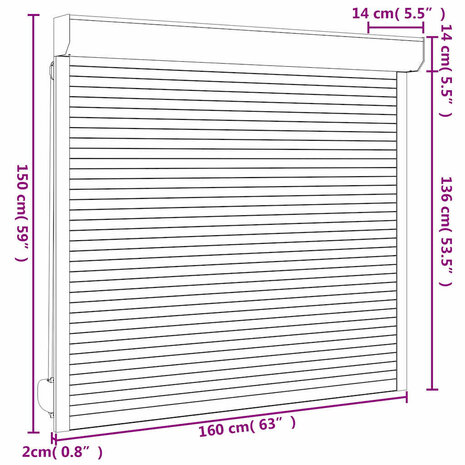 Rolluik 160x150 cm aluminium antracietkleurig 7