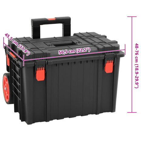 Flightcase draagbaar 56,5x45,5x48 cm PP zwart 8