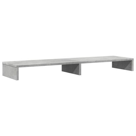 Monitorstandaard 100x27x10 cm bewerkt hout betongrijs 2