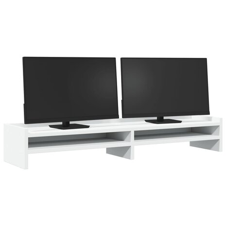 Monitorstandaard 100x24x16 cm bewerkt hout wit 3