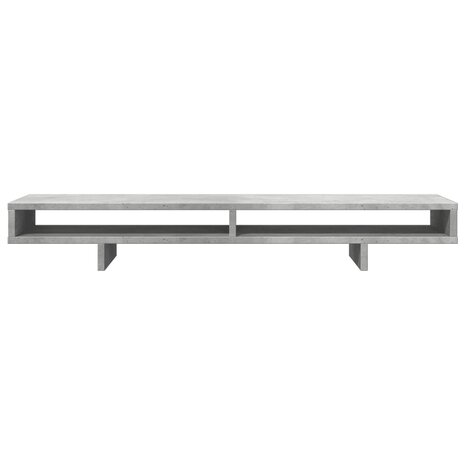 Monitorstandaard 100x27x15 cm bewerkt hout betongrijs 4
