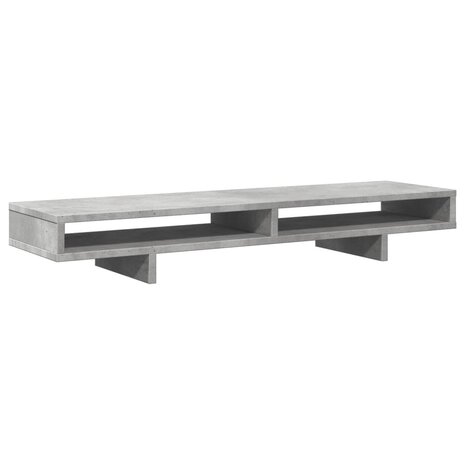 Monitorstandaard 100x27x15 cm bewerkt hout betongrijs 6