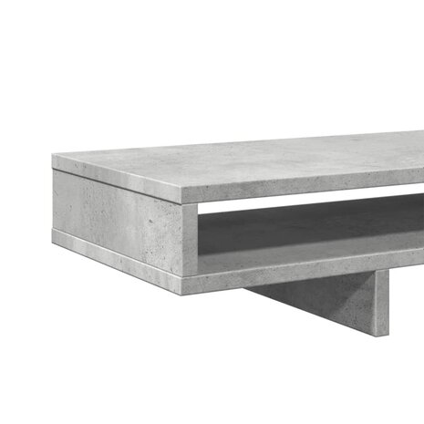 Monitorstandaard 100x27x15 cm bewerkt hout betongrijs 7