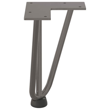 Haarspeld tafelpoten 4 st 20 cm massief staal naturel 6