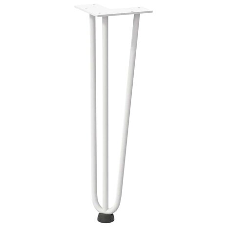 Haarspeld tafelpoten 4 st 42 cm massief staal wit 4