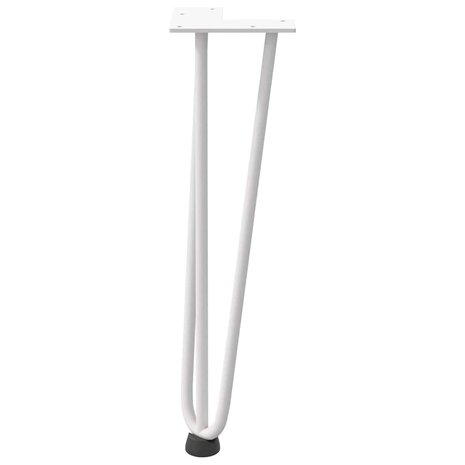 Haarspeld tafelpoten 4 st 42 cm massief staal wit 5