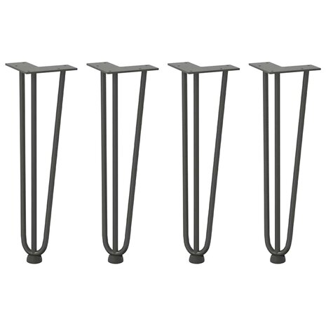 Haarspeld tafelpoten 4 st 42 cm massief staal antracietkleurig 2