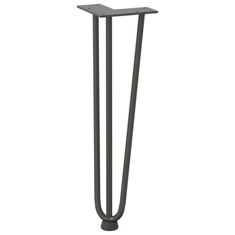 Haarspeld tafelpoten 4 st 42 cm massief staal antracietkleurig 4