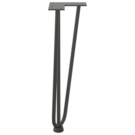 Haarspeld tafelpoten 4 st 42 cm massief staal antracietkleurig 6