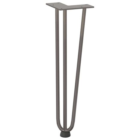 Haarspeld tafelpoten 4 st 42 cm massief staal naturel 4